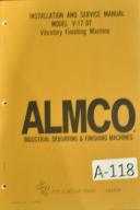 Almco-Almco V-17 DT Operation & Service, Parts, Maint Manual-V-17DT-01